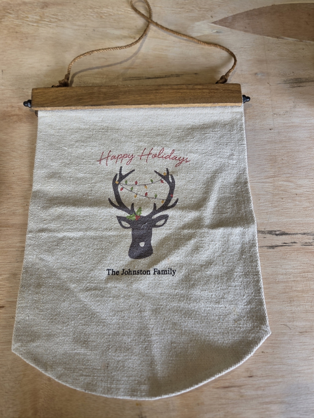 Thirty One Gifts Happy Holidays Reindeer Wall Banner - Neutral